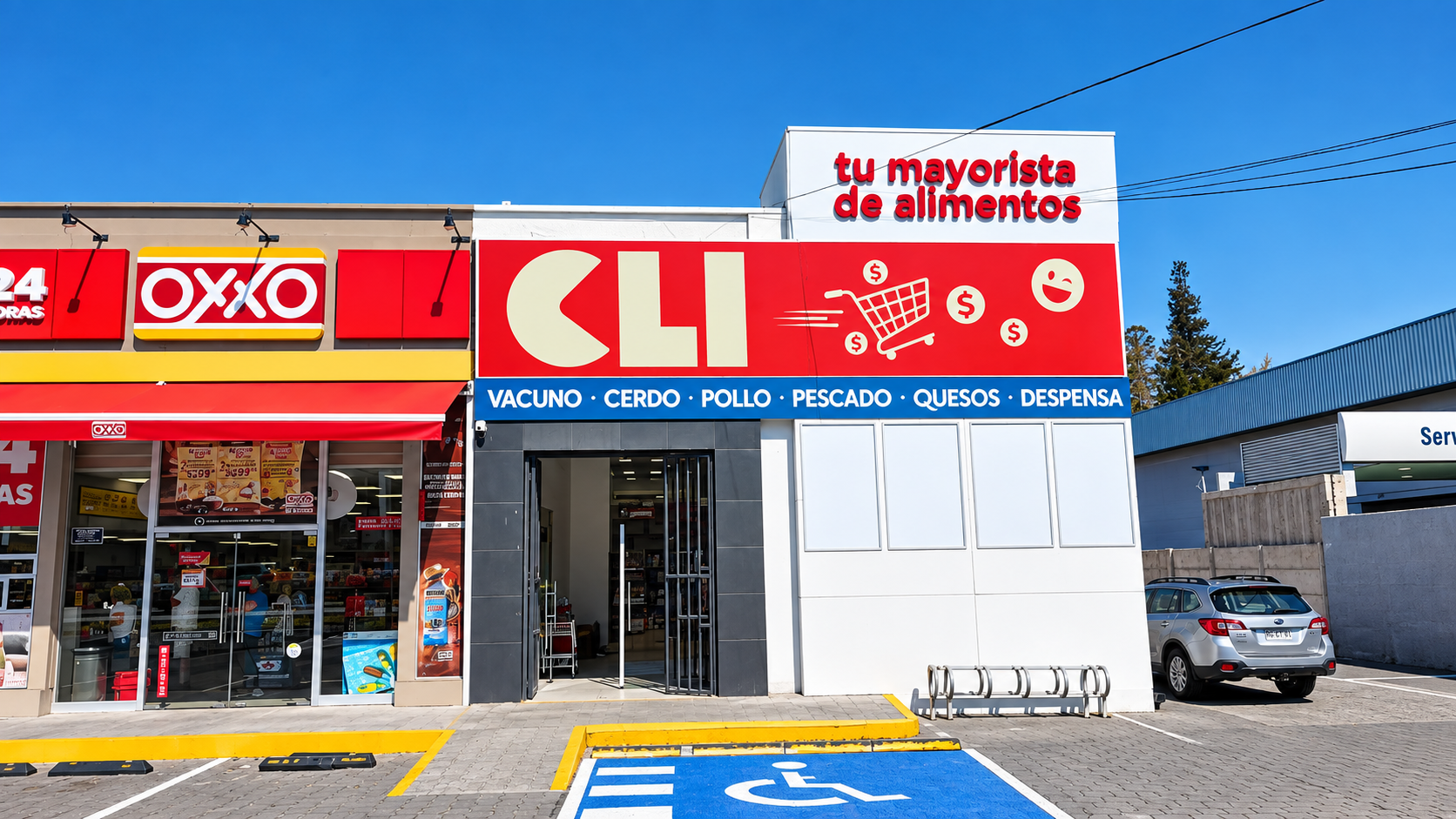Fachada de CLI en Lo Barnechea, al lado del OXXO